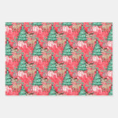 クリスマスツリーラッピング紙付きトナカイ ラッピングペーパーシート (正面3)