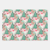 クリスマスツリーラッピング紙付きトナカイ ラッピングペーパーシート (正面)