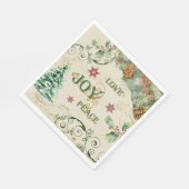 クリスマスツリーラブジョイピースホリータイポグラフィ スタンダードランチョンナプキン (角)