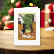 クリスマスツリーラブラドール雪