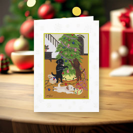 クリスマスツリーラブラドール雪 シーズンカード
