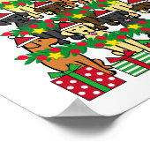 クリスマスツリーラブラドール4 ポスター (角)