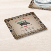 クリスマスツリーランチサンタビソンバーラップ スクエアペーパーコースター (アングル)