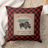 クリスマスツリーランチバイソンバッファロープレイド クッション (ブランケット)