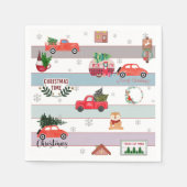 クリスマスツリーラン スタンダードカクテルナプキン (正面)