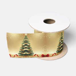 クリスマスツリーリボン ホリデーサテンリボン サテンリボン
