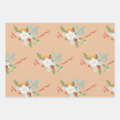 クリスマスツリーリースおもちゃファミリー名ギフト ラッピングペーパーシート (正面3)