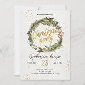 クリスマスツリーリースパーティーホリデー招待状 招待状 (正面)