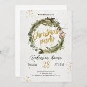 クリスマスツリーリースパーティーホリデー招待状 招待状 (正面/裏面)