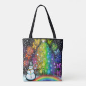 クリスマスツリーレインボー妖精の国トートバッグ トートバッグ (裏面)