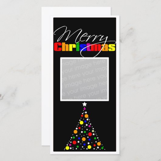 クリスマスツリーレインボー シーズンカード (正面/裏面)