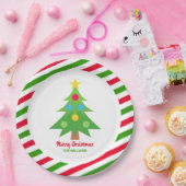 クリスマスツリーレッドアンドグリーンホリデーパーティー ペーパープレート (パーティー)