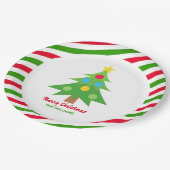 クリスマスツリーレッドアンドグリーンホリデーパーティー ペーパープレート (アングル)