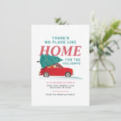 クリスマスツリーレッドカー引っ越しましたホリデームービング シーズンカード (スタンド正面)