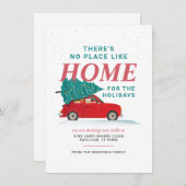 クリスマスツリーレッドカー引っ越しましたホリデームービング シーズンカード (正面/裏面)