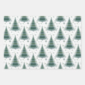 クリスマスツリーレッドグリーンパターンデザイン ラッピングペーパーシート (正面2)