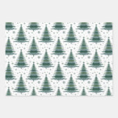 クリスマスツリーレッドグリーンパターンデザイン ラッピングペーパーシート (正面2)