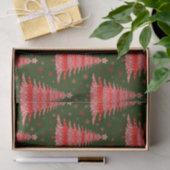 クリスマスツリーレッドグリーンパターンデザイン 薄葉紙 (ギフト)