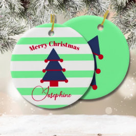 クリスマスツリーレッドグリーンブルーモダン セラミックオーナメント
