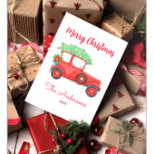 クリスマスツリーレッドトラックホワイト ポストカード