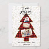 クリスマスツリーレッドバッファロー金ゴールドメリークリスマスフォト カード (正面)