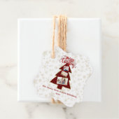 クリスマスツリーレッドバッファロー金ゴールド写真メリークリスマス フェイバータグ (インサイチュ)