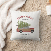 クリスマスツリーレッドファミリーワゴンカー クッション (ブランケット)