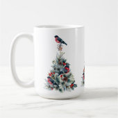 クリスマスツリーレッドブルフィンチ コーヒーマグカップ (左)