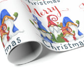 クリスマスツリーレッド格言ウォーターカラーホリデー ラッピングペーパー (ロールコーナー)