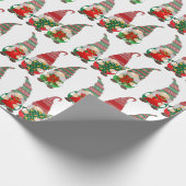 クリスマスツリーレッド格言ウォーターカラーホリデー ラッピングペーパー (角)