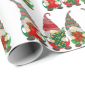 クリスマスツリーレッド格言ウォーターカラーホリデー ラッピングペーパー (ロールコーナー)