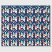 クリスマスツリーレッド格言ウォーターカラーホリデー ラッピングペーパー (フラット)