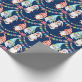 クリスマスツリーレッド格言ウォーターカラーホリデー ラッピングペーパー (角)