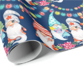 クリスマスツリーレッド格言ウォーターカラーホリデー ラッピングペーパー (ロールコーナー)