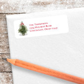 クリスマスツリーレッド&グリーン差出人住所 ラベル