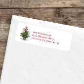 クリスマスツリーレッド&グリーン差出人住所 ラベル