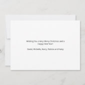 クリスマスツリーレトロヴィンテージティール（緑がかった色）グリーン シーズンカード (裏面)