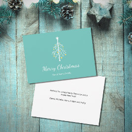 クリスマスツリーレトロヴィンテージティール(緑がかった色)グリーン シーズンカード