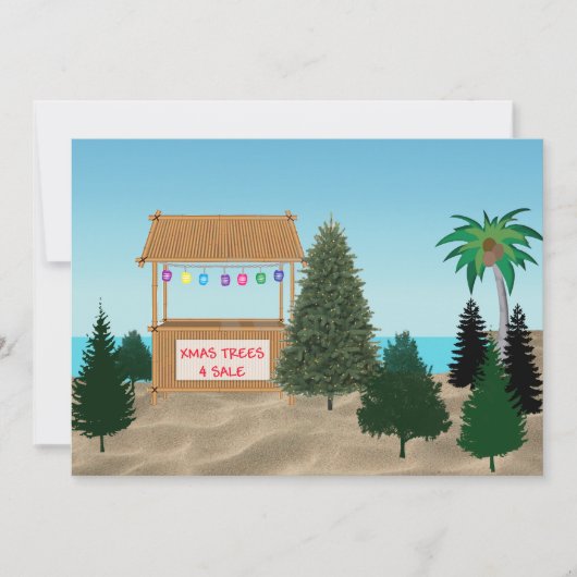 クリスマスツリーロットアットザビーチ招待状 招待状 (正面)