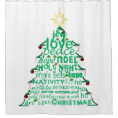 クリスマスツリーワード シャワーカーテン (正面)