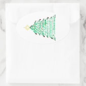 クリスマスツリーワード 楕円形シール (バッグ)