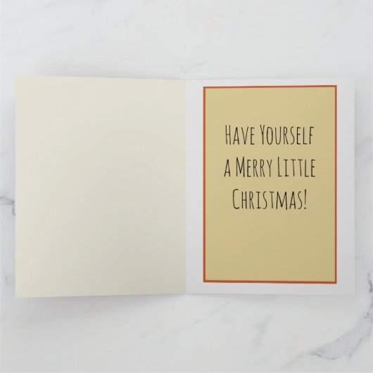 クリスマスツリーヴィンテージイラストレーションアートの子 カード (内部)