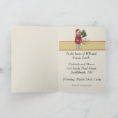 クリスマスツリーヴィンテージイラストレーションアートの子 招待状 (内部)