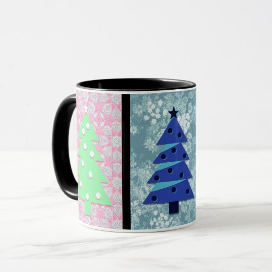 クリスマスツリーヴィンテージカラフルスタイルマグカップ マグカップ (正面左)