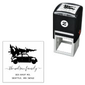 クリスマスツリーヴィンテージカーホリデーズ差出人住所 セルフインキングスタンプ (インサイチュ)