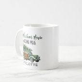 クリスマスツリーヴィンテージトラッククリスマスムービー名 コーヒーマグカップ (正面左)