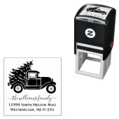 クリスマスツリーヴィンテージトラックファミリー差出人住所 セルフインキングスタンプ (インサイチュ)