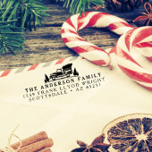 クリスマスツリーヴィンテージトラック差出人住所スタンプ セルフインキングスタンプ