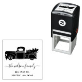 クリスマスツリーヴィンテージトラック差出人住所 セルフインキングスタンプ (インサイチュ)