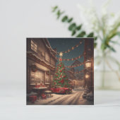 クリスマスツリーヴィンテージホリデーカード シーズンカード (スタンド正面)